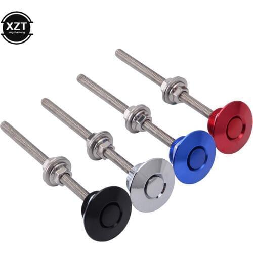 Universal 32mm 1.25" Push Button Billet Hood Pins Lock Clip Kit Engine Bonnets Lock Aluminum Car Quick Latch for Mostly Car
