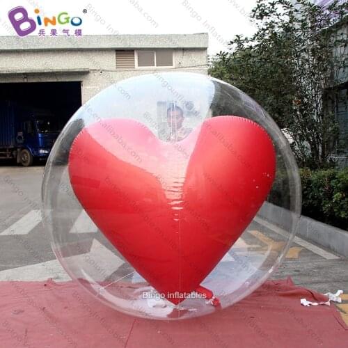 Air Sealed 2mH Inflatable Heart In Balloon For Valentines Day / Stage Use Airtight Heart Shaped Ball - BG-S0255