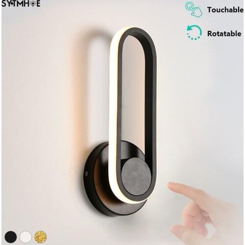 Rotatable Touch Bedroom Wall Lamp Bedside Indoor Living Room Plug In Switch Dimmable Led Wall Lights Fixture Stair Light Sytmhoe