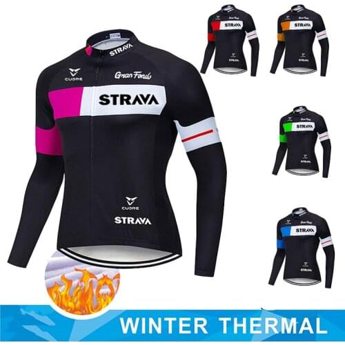 Winter Warm Cycling Jersey Set Long Sleeve Mountain Bike Clothes Fleece Bicycle Clothing -40