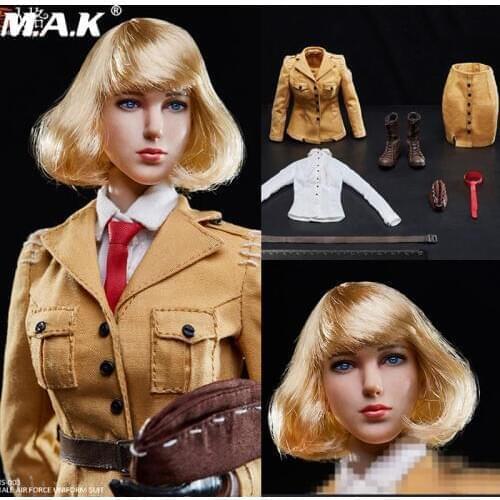 1/6 Sexy Female Solider Identity V Womens Air Force Head Clothes Set For TBLeague S10D seamless large breast body fan toys
