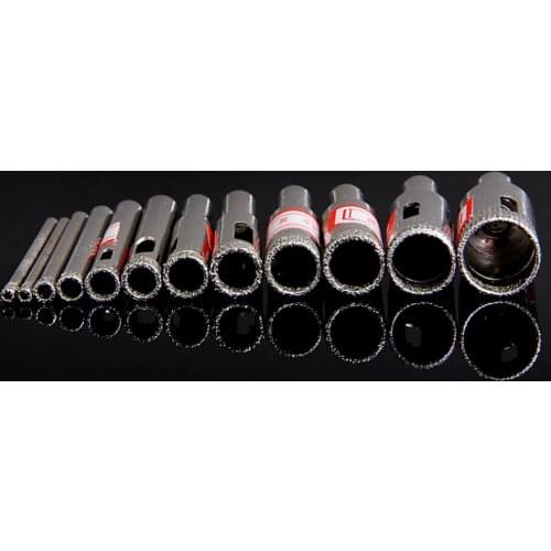 11Pcs 3-14mm Diamond Coated Core Saw Hole Drill Tool Set for Glass Marble Tiles