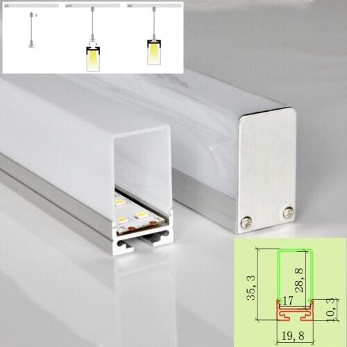 12m(12pcs) a lot, 1m per piece, AP2035 aluminum profile for led light bar with milky diffuse cover