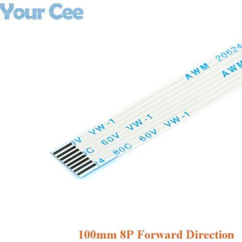 5pcs 100mm Length 8 Pins 1.0mm Pitch FFC FPC Ribbon Flat Cable Forward Direction For TTL Flex