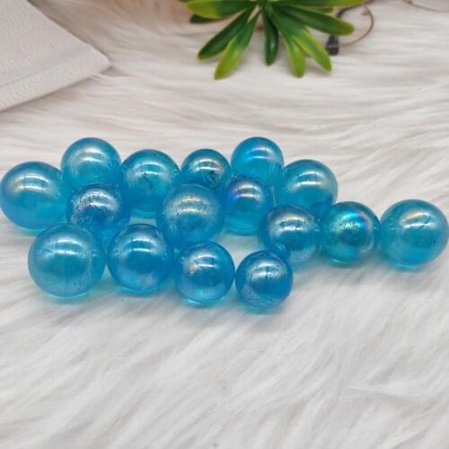 5pcs Natural crystal quartz rare and beautiful blue halo titanium quartz ball crystal ball mineral healing specimen halo