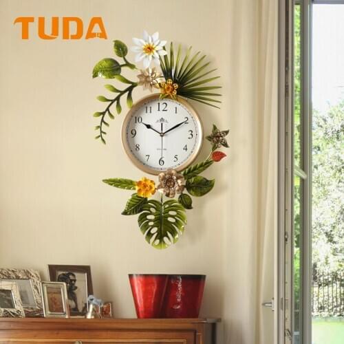 50x64cm American Idyllic and Creative Trendy Living Room Nordic Wall Clock Simple Art Clock Household Wall Watch Home Decor