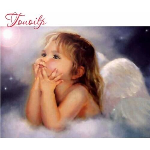 Diamond Painting Full Drill Square Religion Cross Stitch Diamond Embroidery Sale Angel Bead Picture Kits Wall Decor