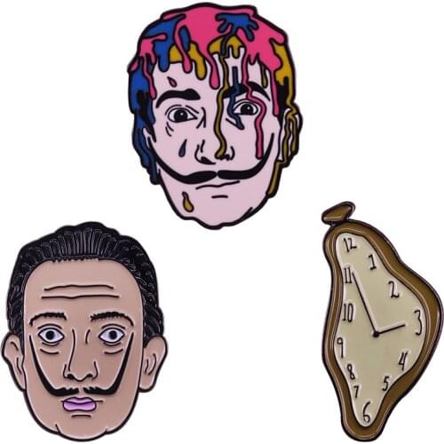 Salvador Dali enamel pin Spanish surrealist artist brooch