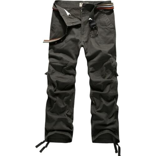 High quality 2020 spring autumn Cargo pants men cotton straight Multi-pocket overalls loose military trousers men