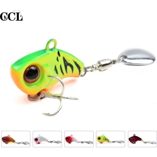 CCLTBA Mini Metal VIB Bait 2.5cm 9g Spinner Spoon Rotate Blade Vibration Jigs Fishing Lures Bass Trout Tackle