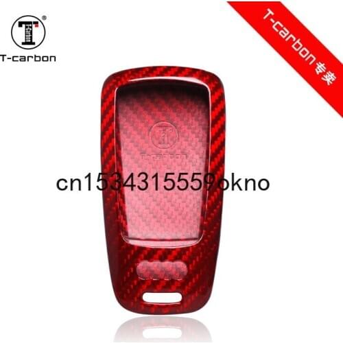 Carbon Fiber Car Key Case Shell Holders For Audi A4L A4 A5 TT 2017 Accessories Car Styling