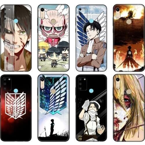 Black tpu Case For Huawei Honor 8a Prime 8s Prime 9 Lite honor 9A 9C 9X Premium 9x Pro 9S Case Cover Anime Attack On Titan