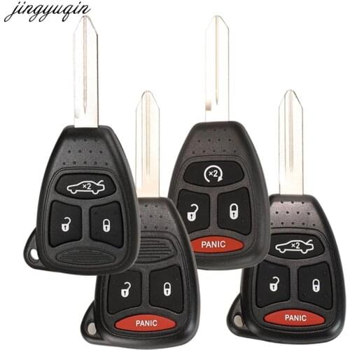 Jingyuqin Remote Car Key Case Shell For Chrysler 300 Aspen Dodge Dakota Durango Jeep Grand Cherokee Commander 3/4 Big Buttons