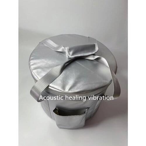 Premium Gray Leather Crystal Singing Bowl Carry Case For Carring 13"-14"Bowl with 8"10"12" inner protection
