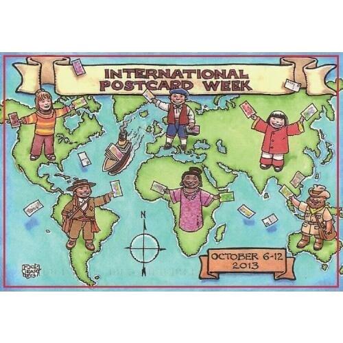 Decorative Fun Magnets 78*54mm international postcard week Vintage postcards Fridge Magnet 20021