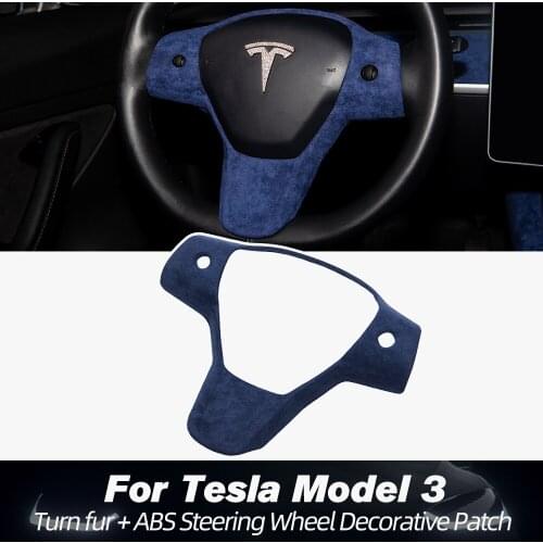 Model3 Car Steering Wheel Decorative For Tesla Model 3 2021 Accessories Model Y Accessories Fur Decorative Three Model3 Interior