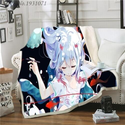 Anime Eromanga Sense Izumi Sagiri 3D Printed Fleece Blanket for Beds Thick Quilt Bedspread Sherpa Throw Blanket Adults Kids 10