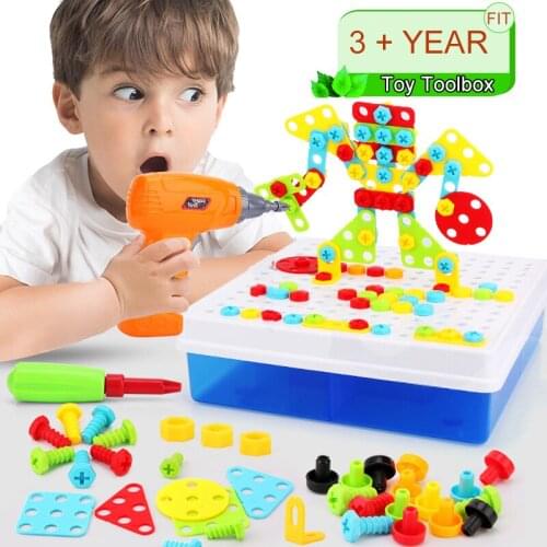 Toys Electric Drill Toys Simulation Tool Toy Assembled Match DIY Model Kit Educational Building Toys Sets Screwing Toys