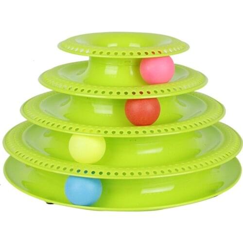 Pets Interactive Toys Cats Three-tier / Four-tier Turntable Pet Intellectual Track Tower Funny Cat Toy Plate 3 4 Balls 4 Levels