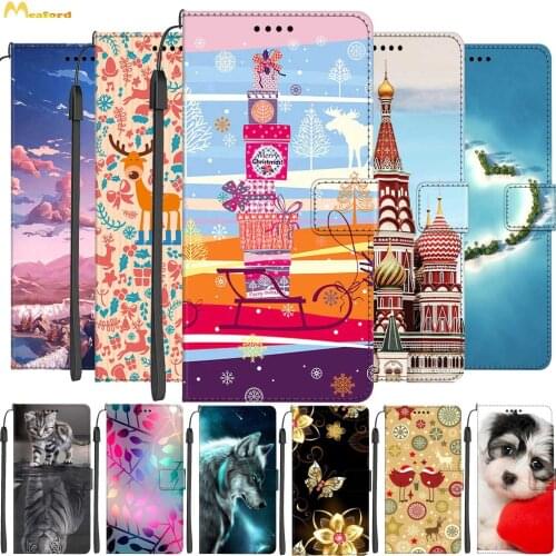 For Oneplus 8 Pro Wallet Leather Case For Oneplus 8 T Phone Cover One Plus 8T Card Holder Stand Book Cover Cute Deer Cat Flower