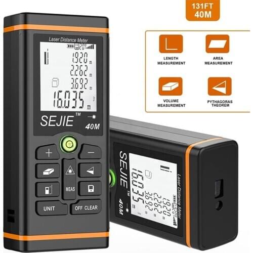 40 60 100M Laser Afstand Meet Interne Bubble Niveaus, eenheid Conversie Ft M/In/Ft Laser Meten