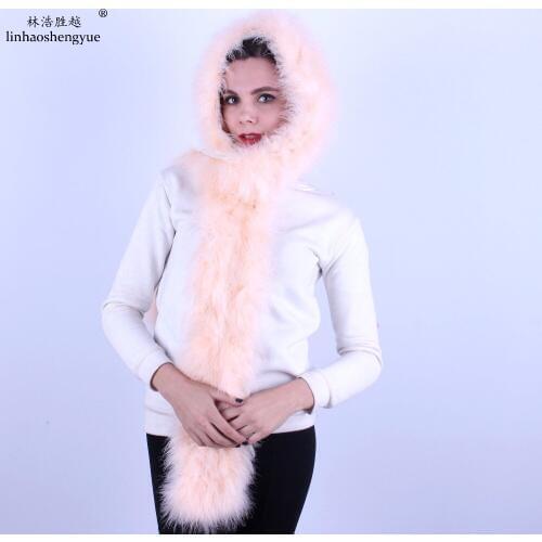 Linhaoshengyue fashion women Ostrich hair cap Scarf cap
