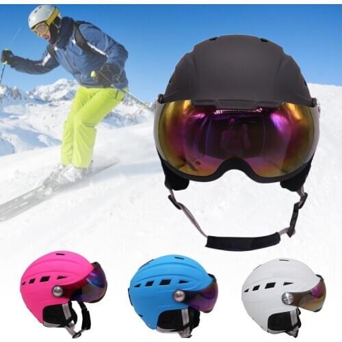 Outdoor Sports Single Double Board Equipment Anti-Fog Myopia Adult Ski Helmet Bicycle Helmet Head Protector With Snow Goggles