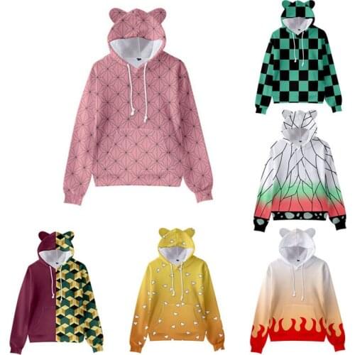 Demon Slayer Anime Kimetsu No Yaiba Tanjiro Kamado Cosplay Men Women Hoodies Fashion Harajuku Hoodie Sweatshirt Jacket Clothes