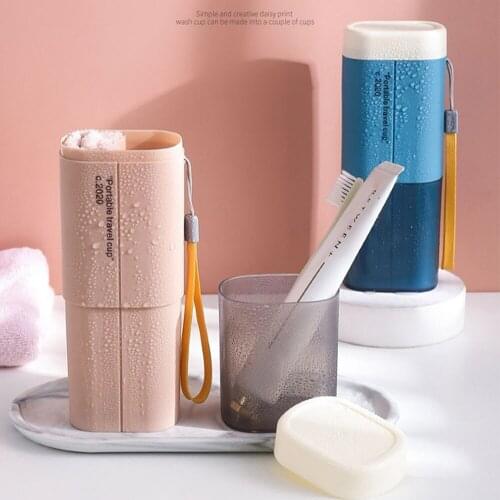 2021 New Travel Portable Toothbrush Case Multifunctional Toothpaste Container Towel Holder Storage Box Mouth Wash Cup Organizer