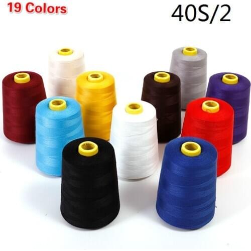 New 8000 Yards Polyester Thread White Orange Industrial Overlock Sewing Machine Sewing thread Line hilos 19 colors 40S/2 Threads