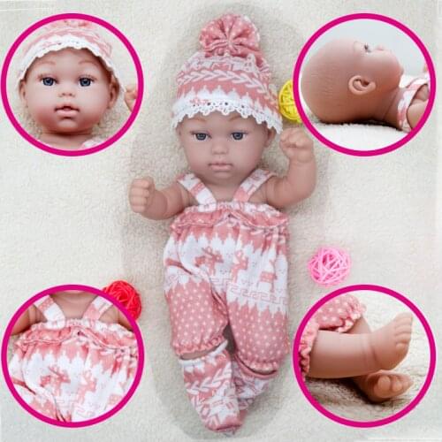 New Reborn Baby Dolls 11Inch Cute Toddler Girls Soft Silicone Lifelike 3D Eyes Baby Kits Matched DIY elk Slip Doll Clothes