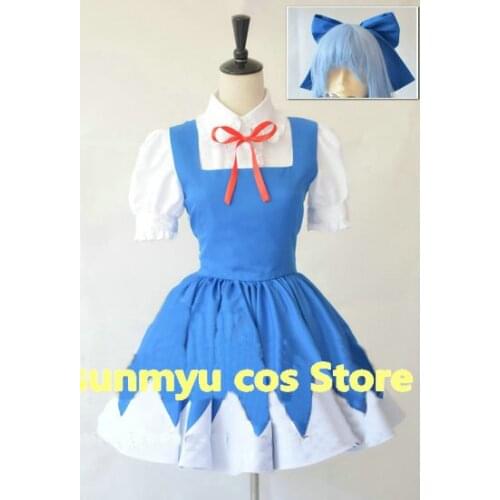 Touhou Project Cirno Dress Uniform Clothes Cosplay Costume,Custom Size Halloween