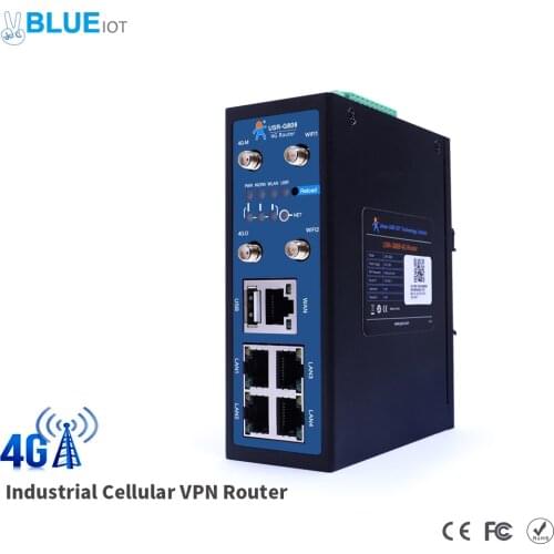 4G Industrial Cellular VPN Router 4G LTE Wifi DIDO Serial Port Ethernet WAN LAN Networking Router with Plug Antenna USR-G809
