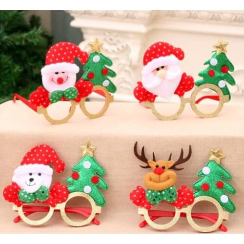 Santa Claus Xmas Tree Elk Glasses Frame Merry Christmas Glasses Photo Prop Christmas decorations new year Navidad kids gift