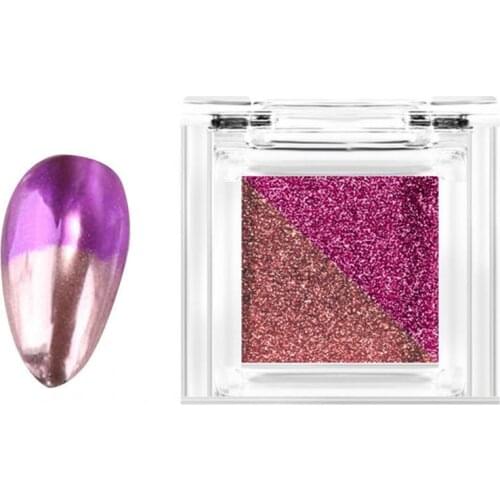 Multicolor Nail Glitter Sequins DIY Nail Art Powder Two-color Solid Mirror Powder Dust Pigment Shimmer Manicures Decorations