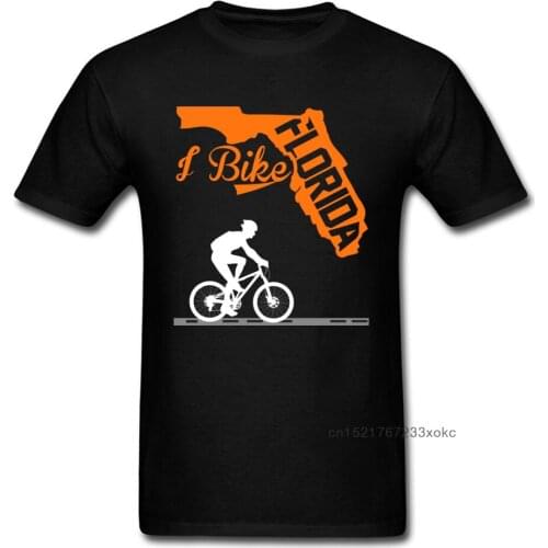 Rider T Shirt I BIKER FLORIDA T-shirt Men Black Tshirts High Street Fashion Clothes Bicycle Lover Tops Custom Birthday Gift Tees