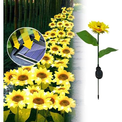 Sunflower LED Solar Lawn Light Waterproof Outdoor Footpath Flower Decoration Light Solar LED Decoration Garden Solar Light