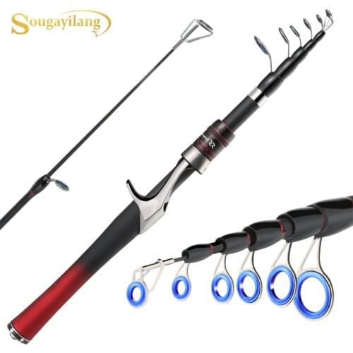 Sougayilang Portable 1.6M Telescopic Fishing Rods UltraLight Carbon Fiber Fishing Rods Fishing Tackle Travel Rod Pesca
