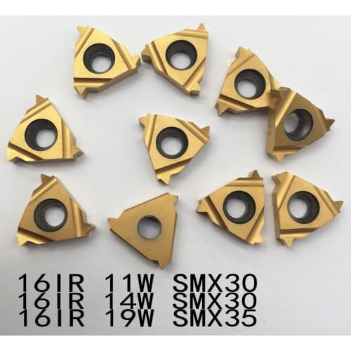 10pcs 16IR 11W 14W 19W SMX30 SMX35 Carbide Insert For Threading Turning Tool Boring BAR blade