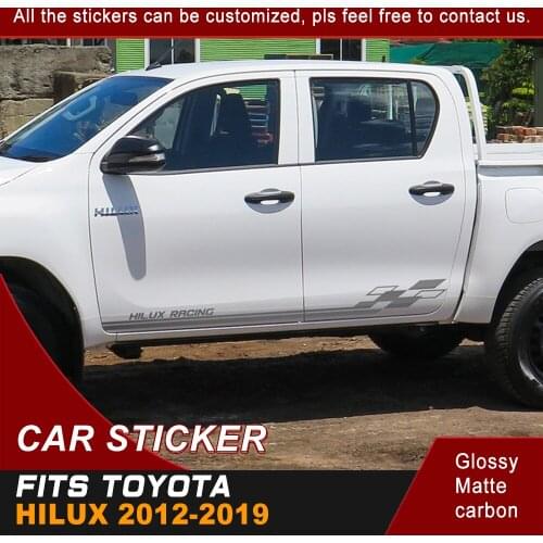 Car decoration 2 pieces Polygonal square racing stripe pickup Graphic Vinyl car sticker car accessories fit for toyota hilux