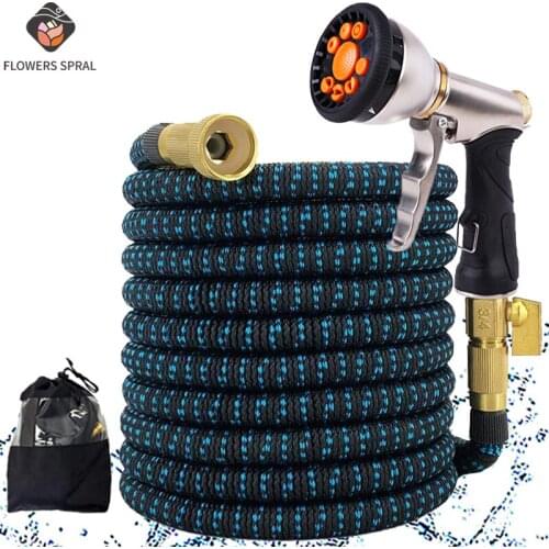 Big Promotion Garden Hose Retractable Magic Watering Hose For Garden High Pressure Car Wash Metal Gun 17Ft-100Ft Gardening Tools