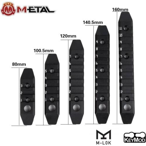 WADSN Airsoft Tactical 3 5 7 9 11 Slots Metal 20MM Picatinny Rail MLOK KEYMOD Rifle Gun Hunting Weapon Equipment accessories