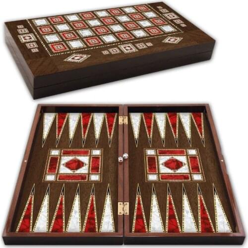 Pearl Polyester Pearl Wooden Backgammon Set Big Medium Small Size Trendy Family Board Games Very Special Gift Home Best Quality