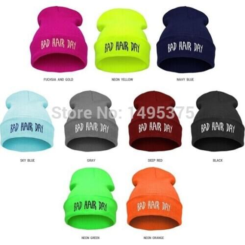 120pcs/lot hot sale Bad Hair Day Beanie hat hiphop caps Knitted hat cap 15 color for choose