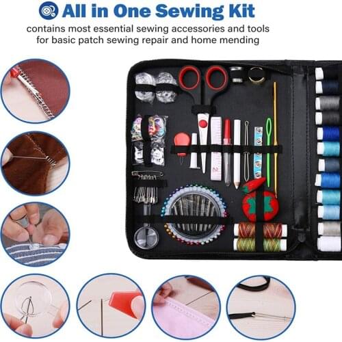 183Pcs Sewing Box Multi-function Travel Sewing Kit Stitch Needle Thread Storage Bag Fabric Craft Sewing Set Mom Christmas Gifts
