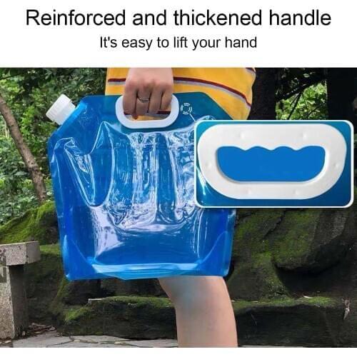 2pcs10L Portable Folding Water Storage Collapsible Bags Container Water Bag Camping Hiking Survival Hydration Storage Canister