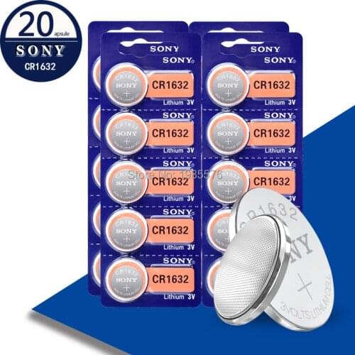 20pcs FOR SONY CR1632 Button Batteries LM1632 BR1632 ECR1632 Coin Lithium Battery 3V CR 1632 for Remote Control Electric Alarm