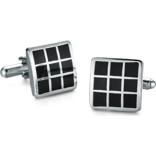 The 2018 mens fashion shirt Cufflinks Black Plaid Shirt cufflinks, French business accessories