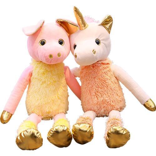 70/90cm Long Leg Unicorn Pig Plush Toys Kids Stuffed Animals Soft Doll Cartoon Animal Horse High Quality Gift For Children