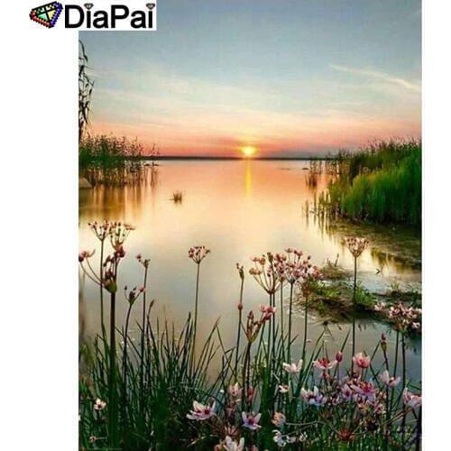 DIAPAI 100% Full Square/Round Drill 5D DIY Diamond Painting "Flower sunset" Diamond Embroidery Cross Stitch 3D Decor A18710